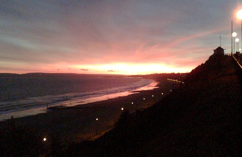 Sunset over Bournemouth Beach