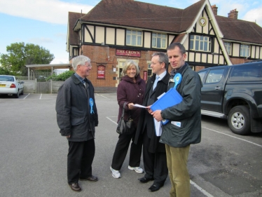 Canvassing meeting outside the Crown Pub